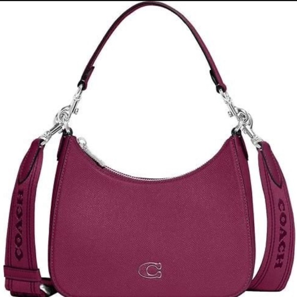 Coach Handbags - Coach Hobo Crossgrain Leather Crossbody in Deep Plum